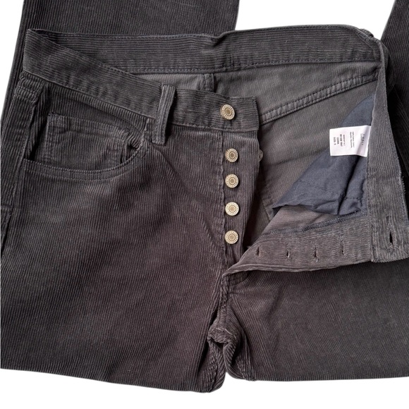 J.Galt Shanghai Men's Corduroy Pants Dark Gray Button Fly Sz S Youth Inseam 31” - Picture 9 of 12